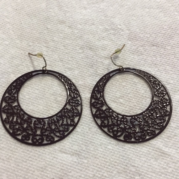 unbranded Jewelry - Brown Metal Rings Pierced Dangle Earrings